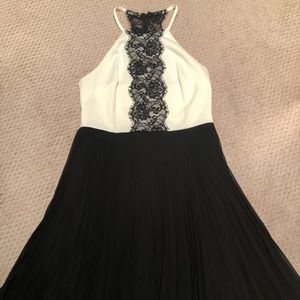 Max & Clean Black & White Halter Dress